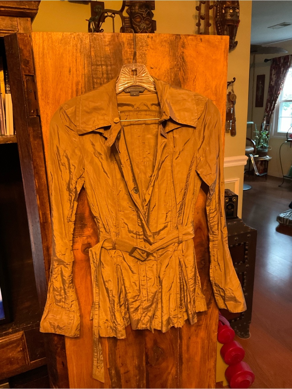 A/X Armani Exchange Women's Tan Belted Trench Jacket